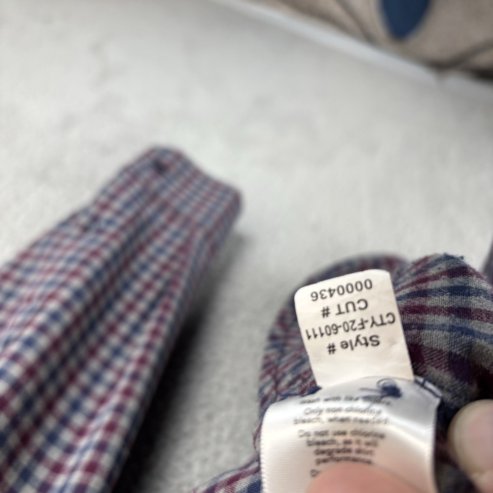 Mizzen Main Shirt Mens Large Burgundy Navy. Check Performance Menswear‎ Classic - Picture 3 of 7